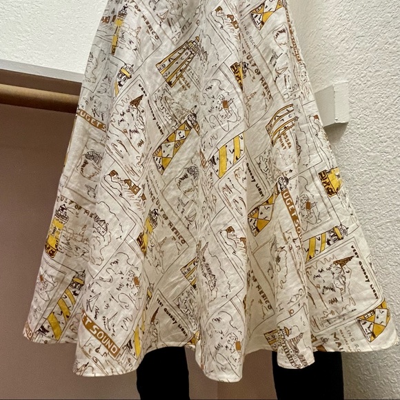 J.Crew Lighthouse Postcard Print Linen Halter Dress Sz 2 - Picture 4 of 12